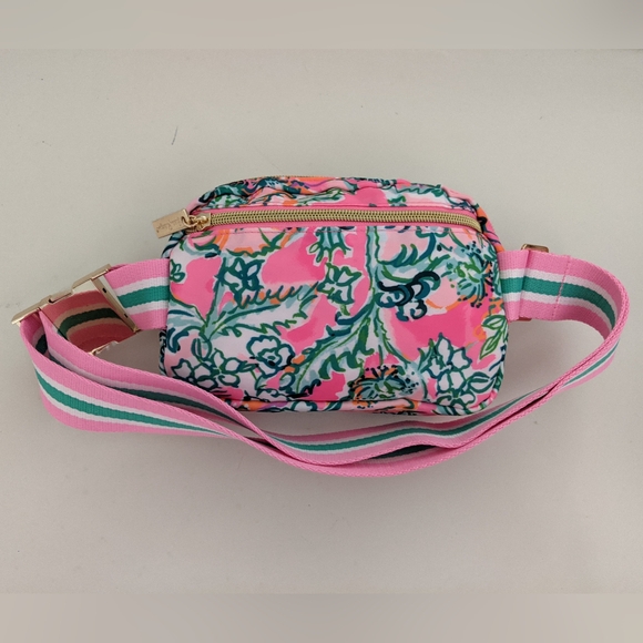 NWOT! Lilly Pulitzer Jeanie Belt Bag In Soleil Pink Perfect Poppy - Picture 2 of 14